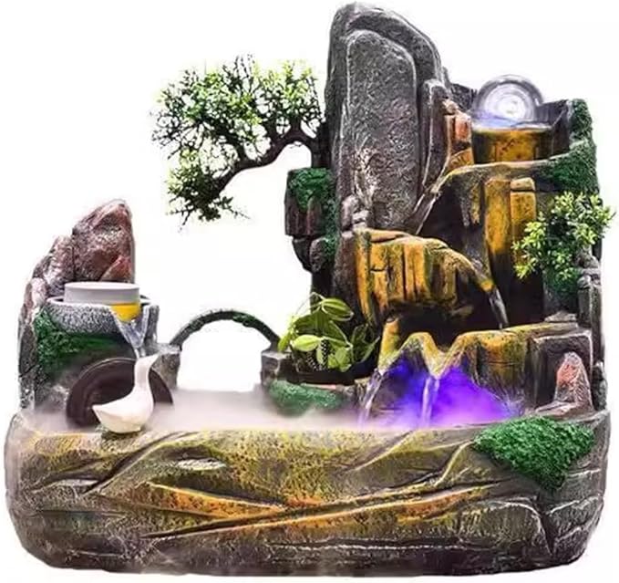🌊 Mini Waterfall Decor 🌿 Serene & Relaxing