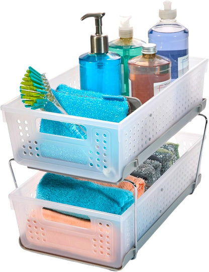 ✨ 2-Tier Slide Organizer 🏠 | Space Saver & Multi-Purpose 🌟