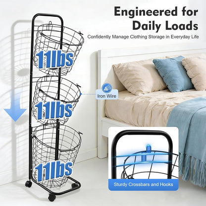 🧥 Wall-Mount Clothes Rack ✨ | Space-Saving & Stylish 🌿