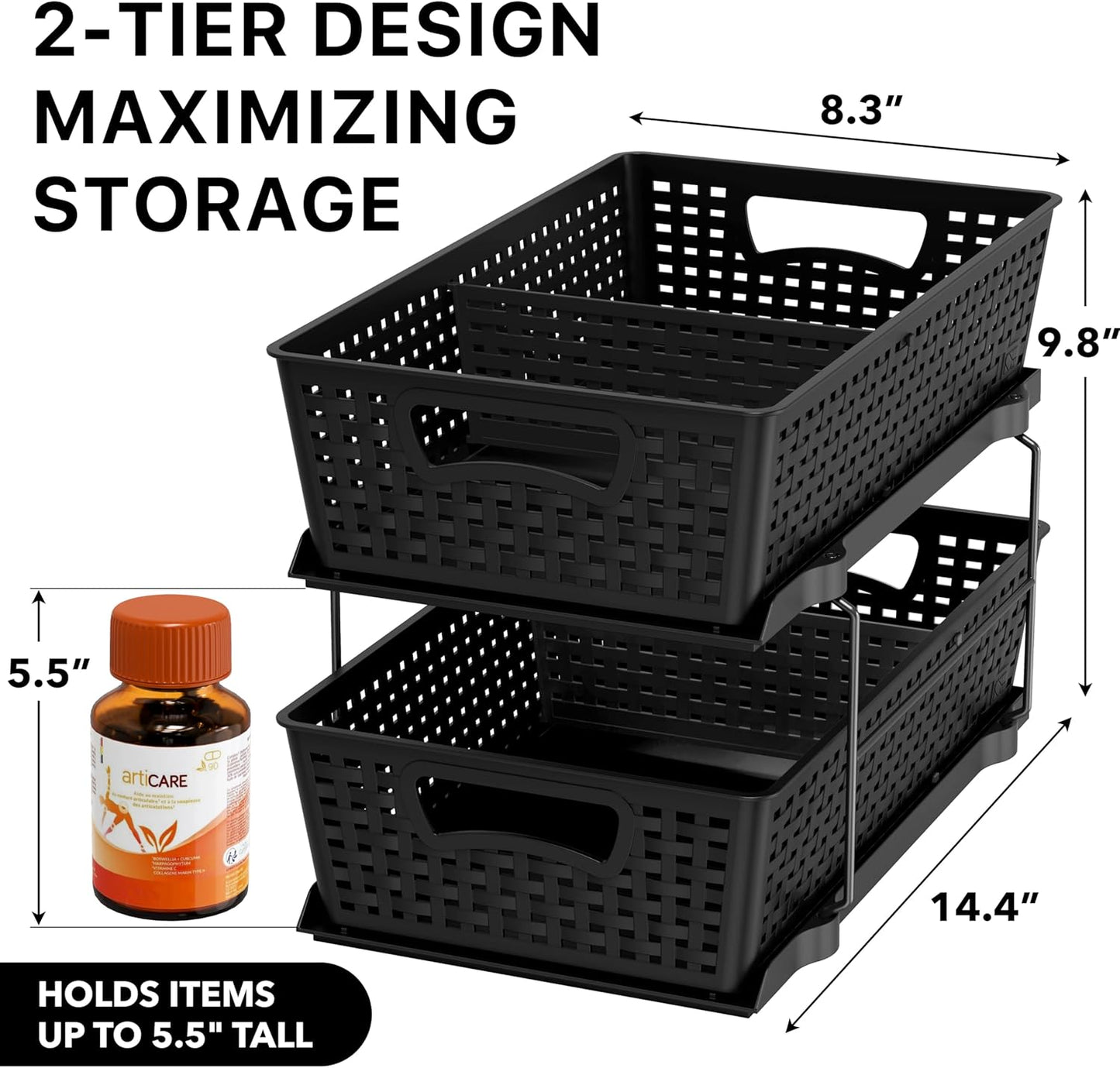 🛁Under-Sink Pull-Out Organizer 🌿 | Max Space & Tidy Home ✨