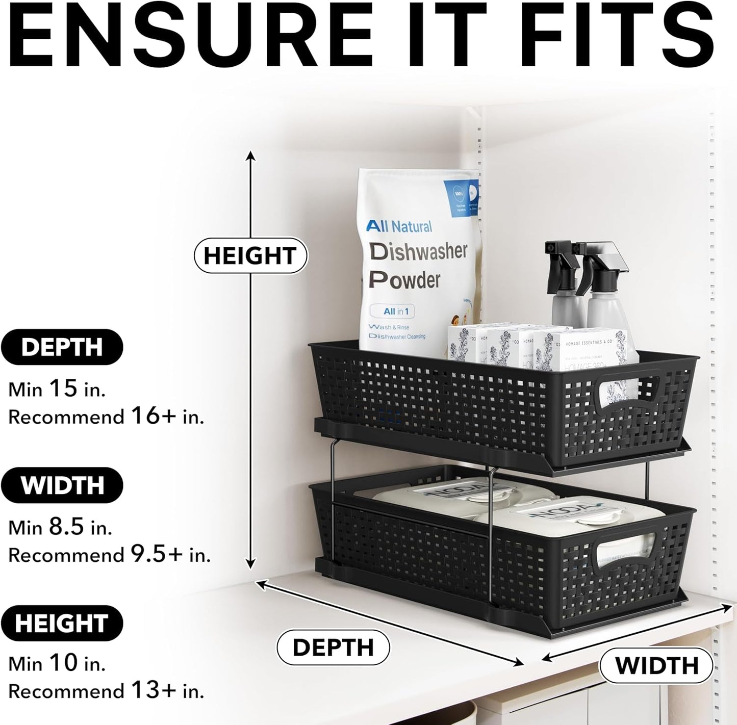🛁Under-Sink Pull-Out Organizer 🌿 | Max Space & Tidy Home ✨
