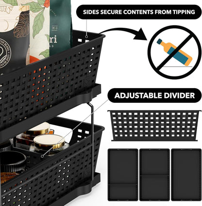 🛁Under-Sink Pull-Out Organizer 🌿 | Max Space & Tidy Home ✨