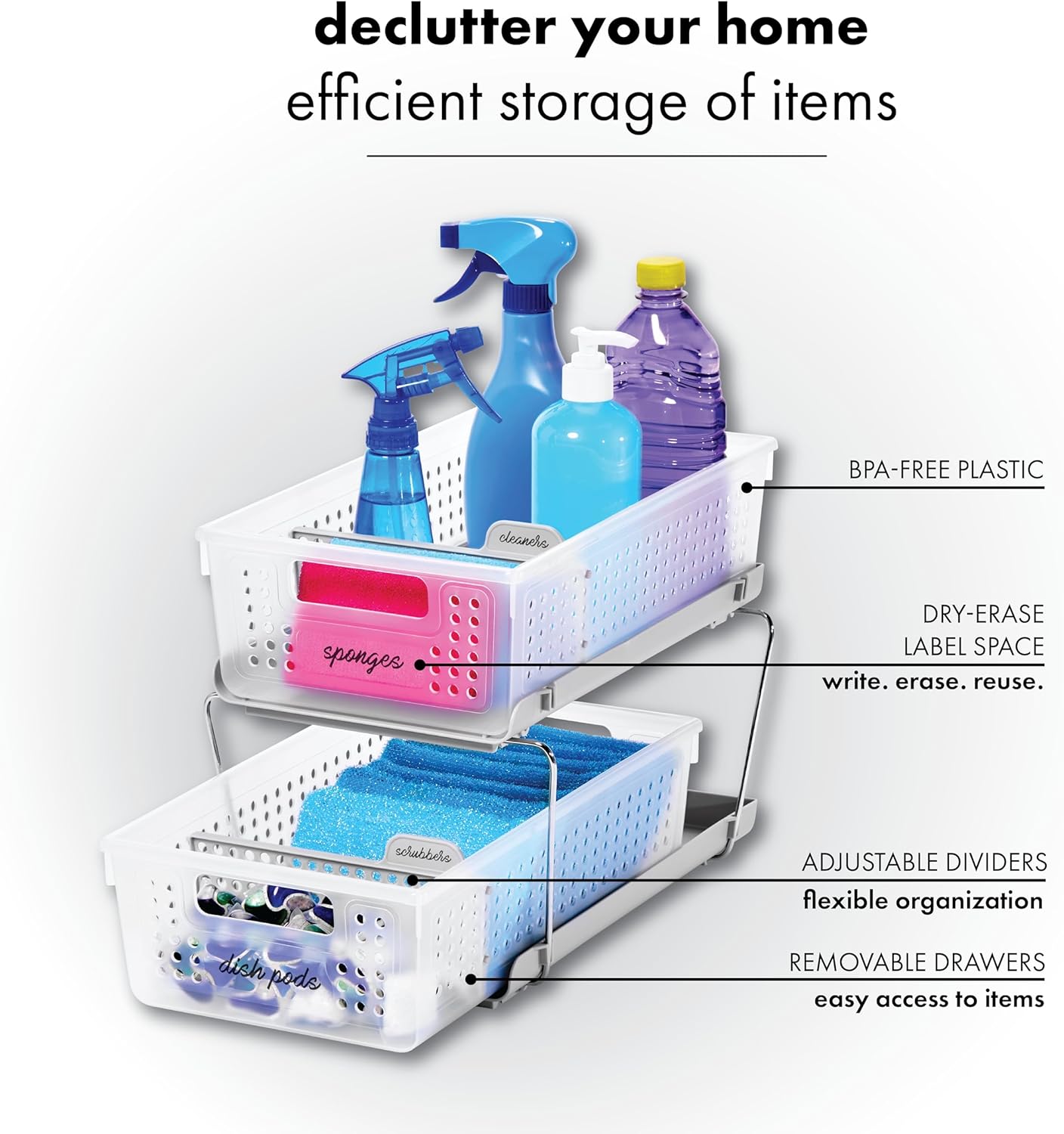 ✨ 2-Tier Slide Organizer 🏠 | Space Saver & Multi-Purpose 🌟