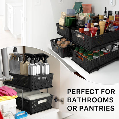 🛁Under-Sink Pull-Out Organizer 🌿 | Max Space & Tidy Home ✨